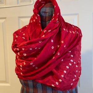 Crinkly shibori dyed scarf